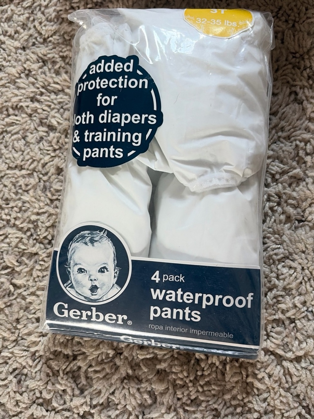 Vintage Gerber 4 Pack waterproof diaper covers 3T